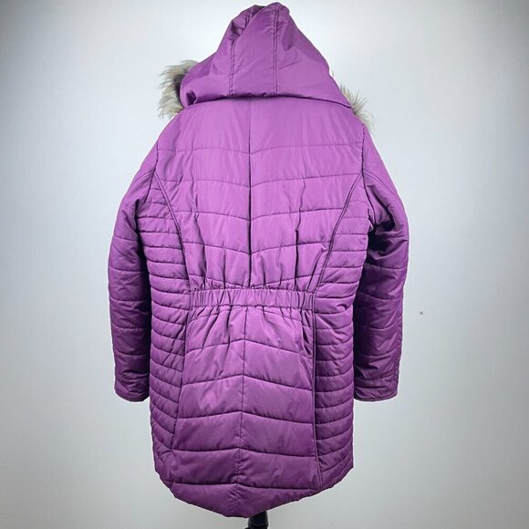 Ashley Stewart Burgundy Winter Coat Size 18/20 - Picture 4 of 8